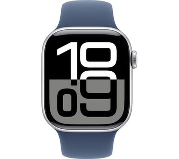 APPLE Watch Series 10 Cellular - 42mm Silver Aluminium Case with Denim Sport Band, S/M - Pristine